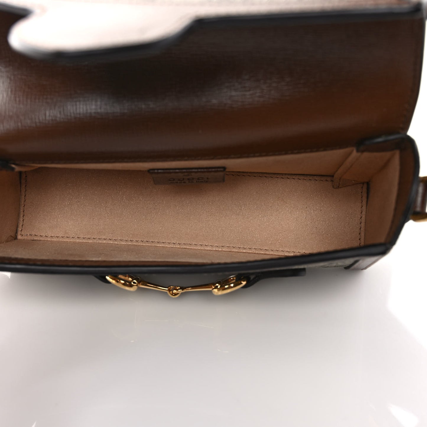 GG Supreme Monogram Mini Horsebit 1955 Shoulder Bag Beige Brown Sugar