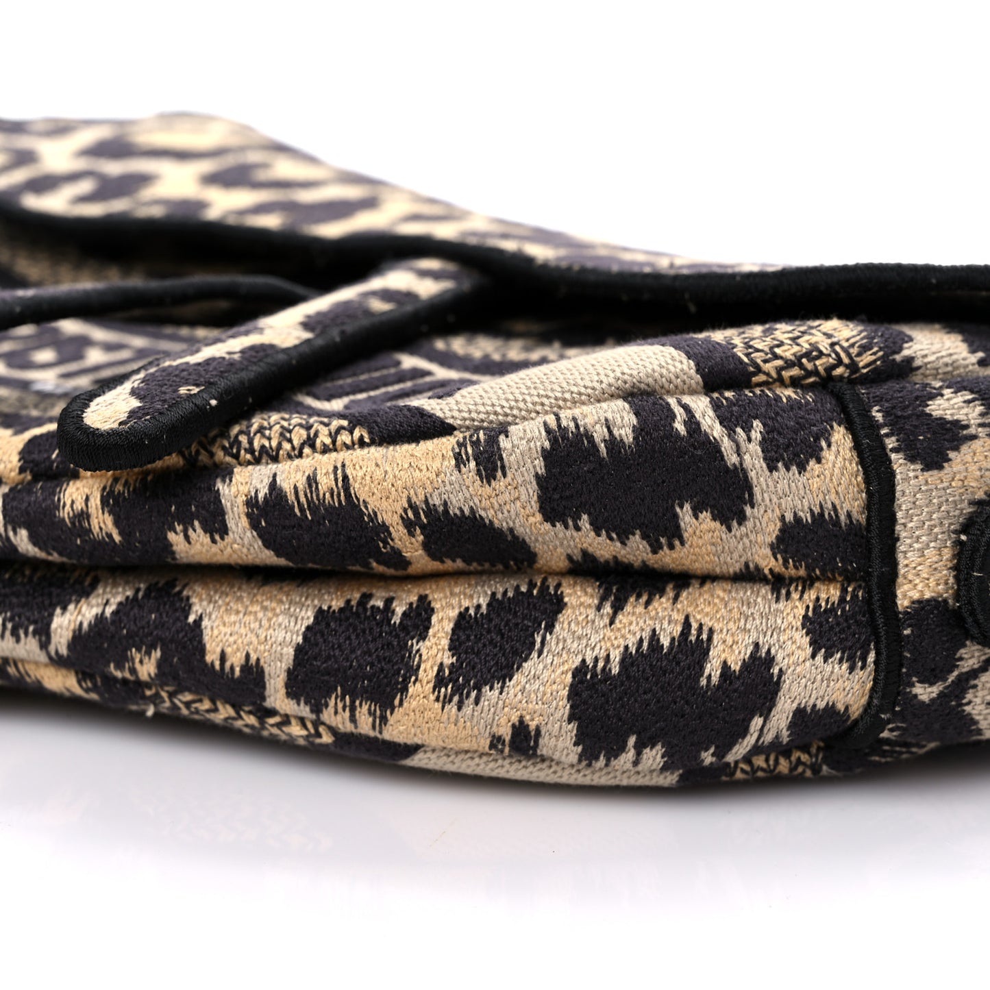 Canvas Mizza Embroidered Saddle Bag Beige Multicolor