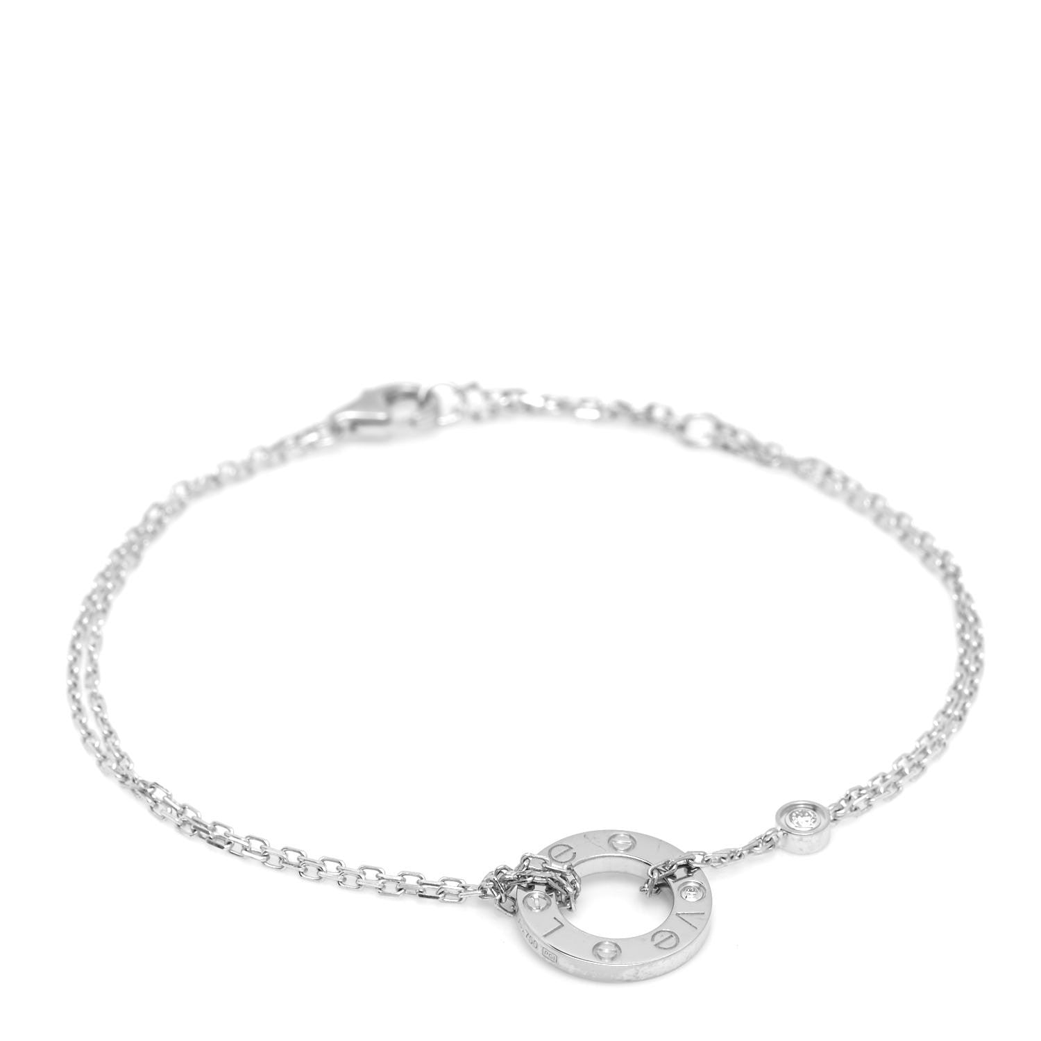 Cartier 18K White Gold Diamond LOVE Bracelet 1 of 6