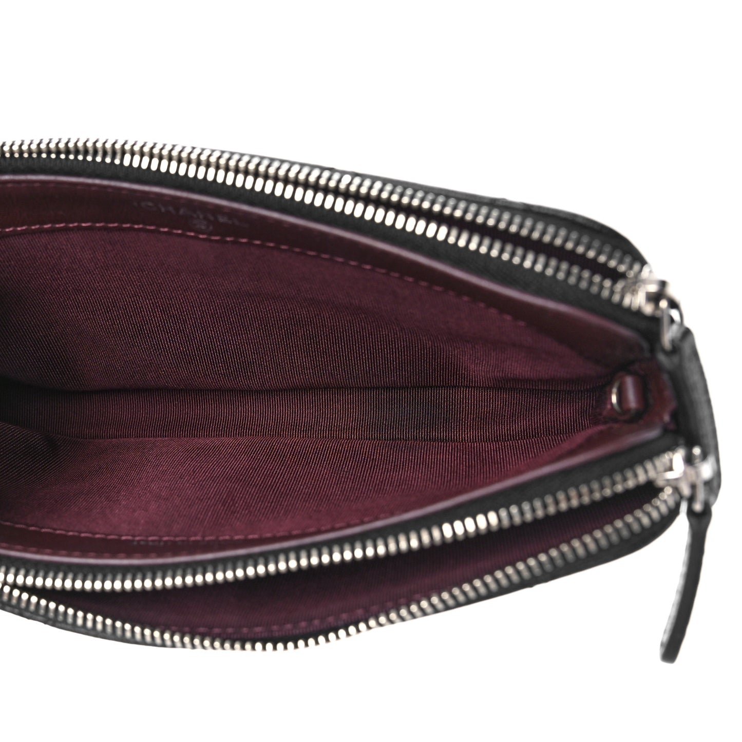 Caviar Quilted Small Clutch With Chain Black