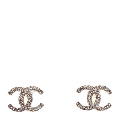Chanel Crystal CC Earrings Gold 1 of 4