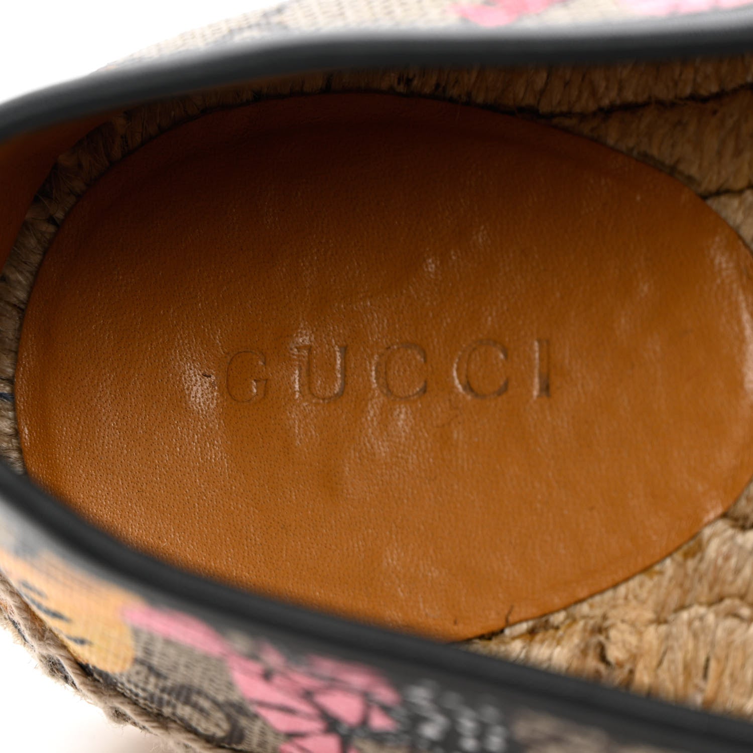 Gucci GG Supreme Monogram Bengal Espadrilles 36.5 Beige Crop Pink 7 of 17