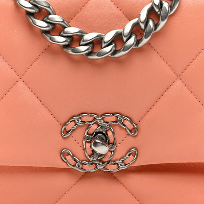 Chanel Lambskin Quilted Medium Chanel 19 Flap Light Orange 8 of 10