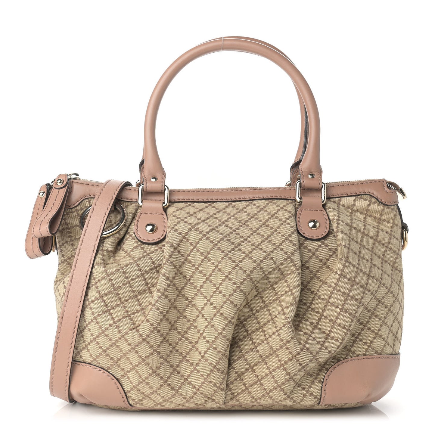 Diamante Medium Sukey Top Handle Bag Beige Pink