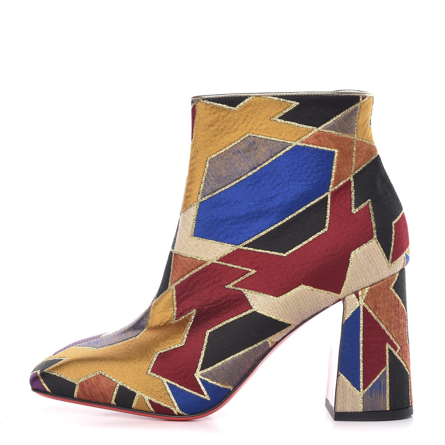 Nappa Silk Tissu Geometrique Hilconico 85 Booties 39.5 Multicolor
