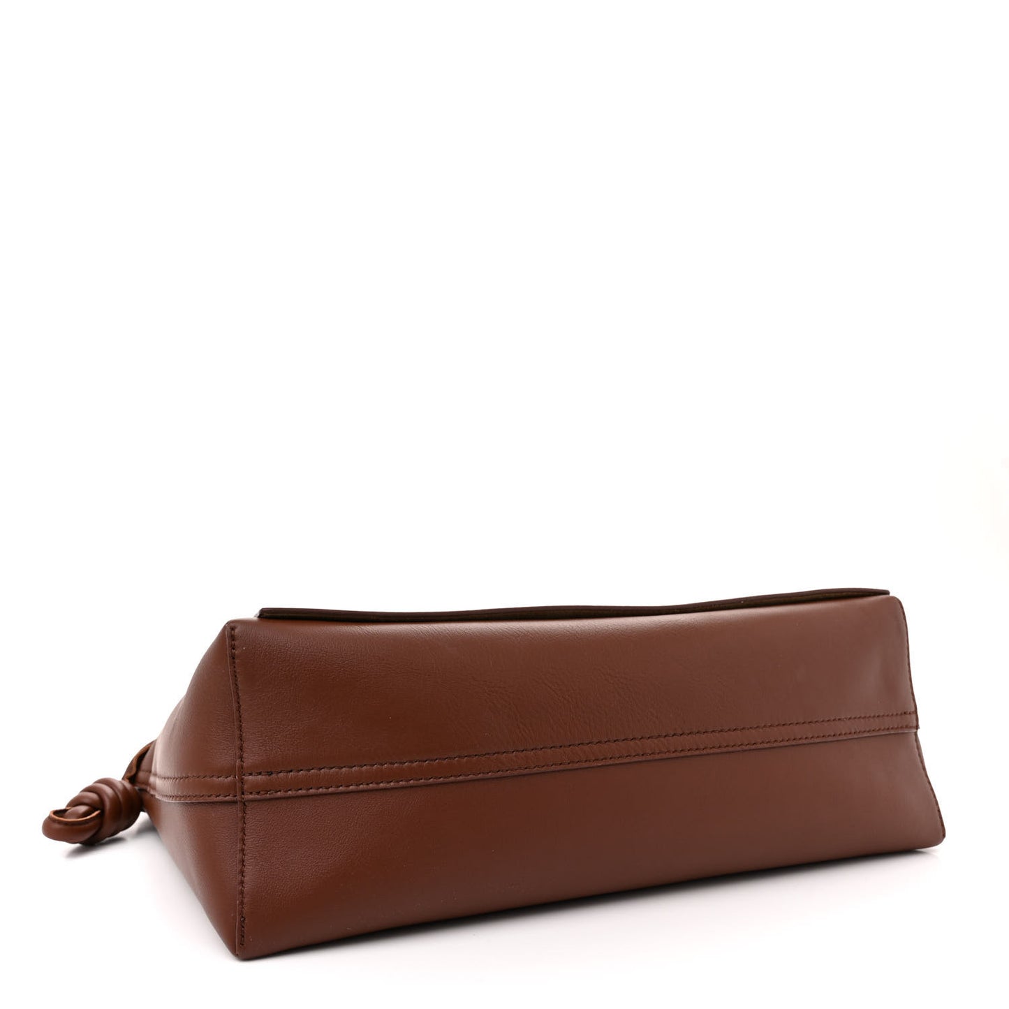 Shiny Supple Calfskin Flamenco Satchel Brownie