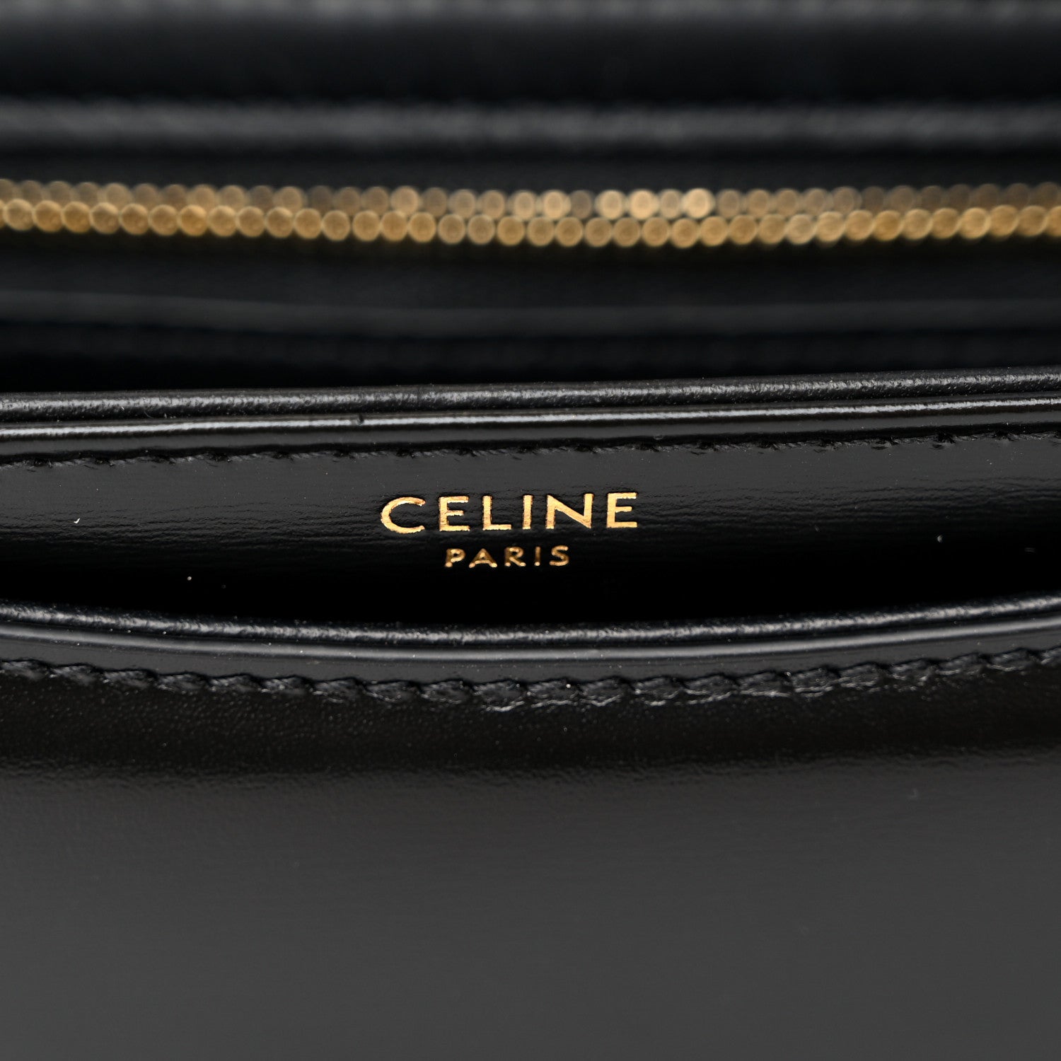Celine Shiny Calfskin Besace Clea Triomphe Black 6 of 10
