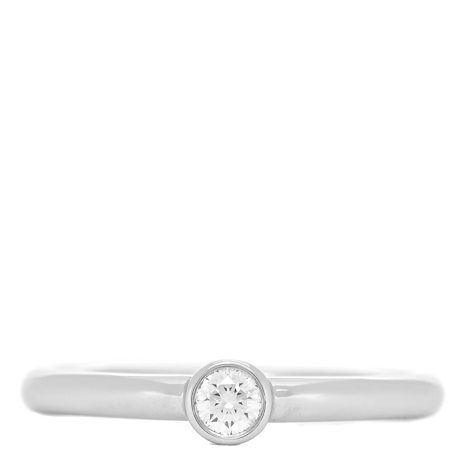 Tiffany Platinum Diamond .19ct Bezet Ring 61 9.5 1 of 5