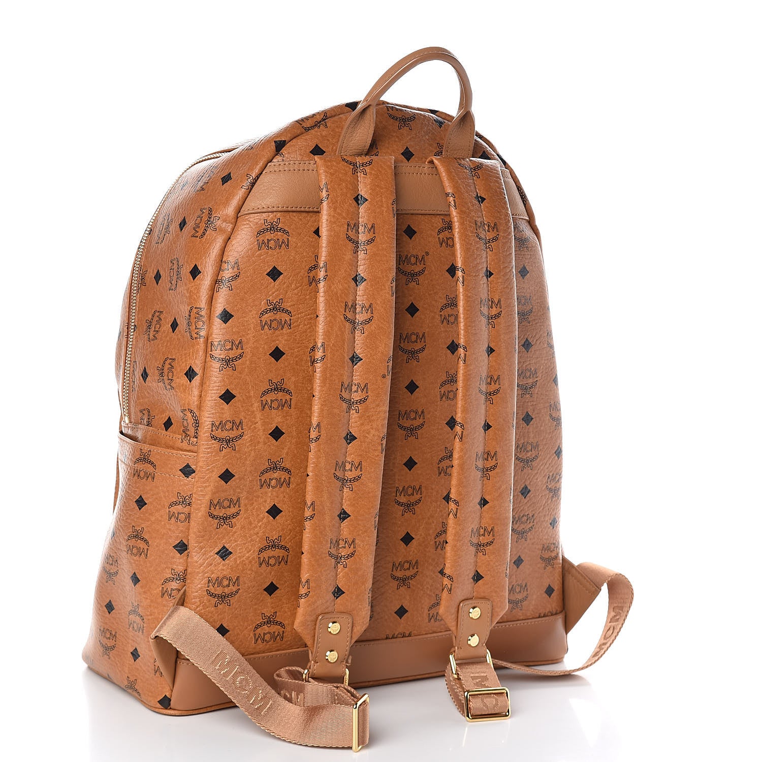 MCM Visetos Large Stark Backpack Cognac 3 of 9