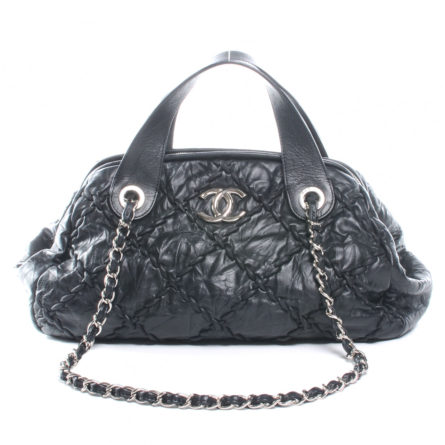 Chanel Calfskin Ultra Stitch Bowler Black 1 of 7