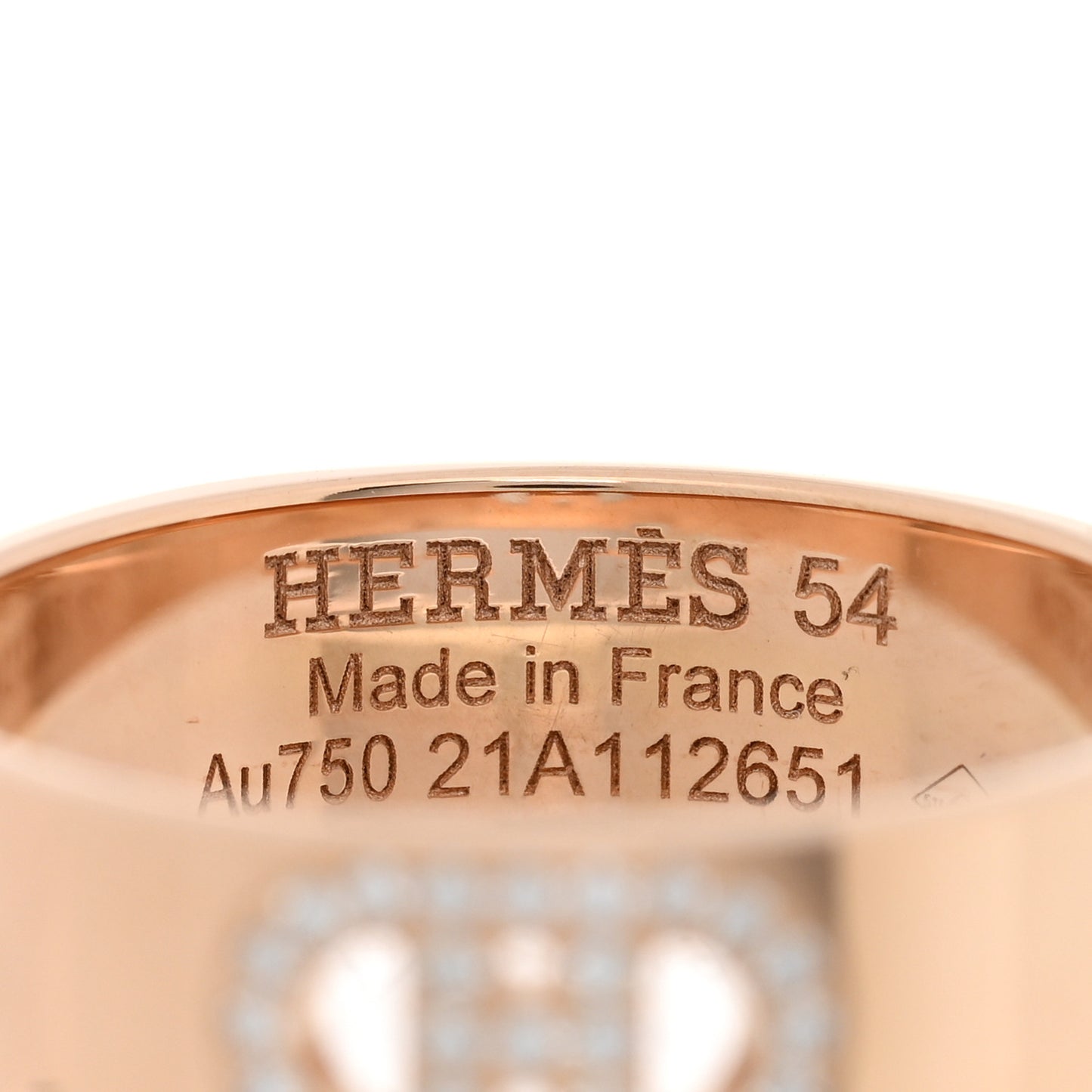 18K Gold Diamond PM H D'Ancre Ring 54 6.75