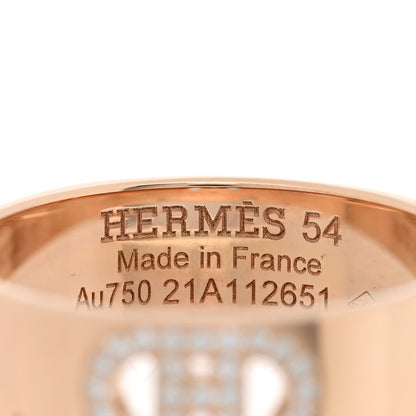 Hermes 18K Gold Diamond PM H D'Ancre Ring 54 6.75 4 of 5