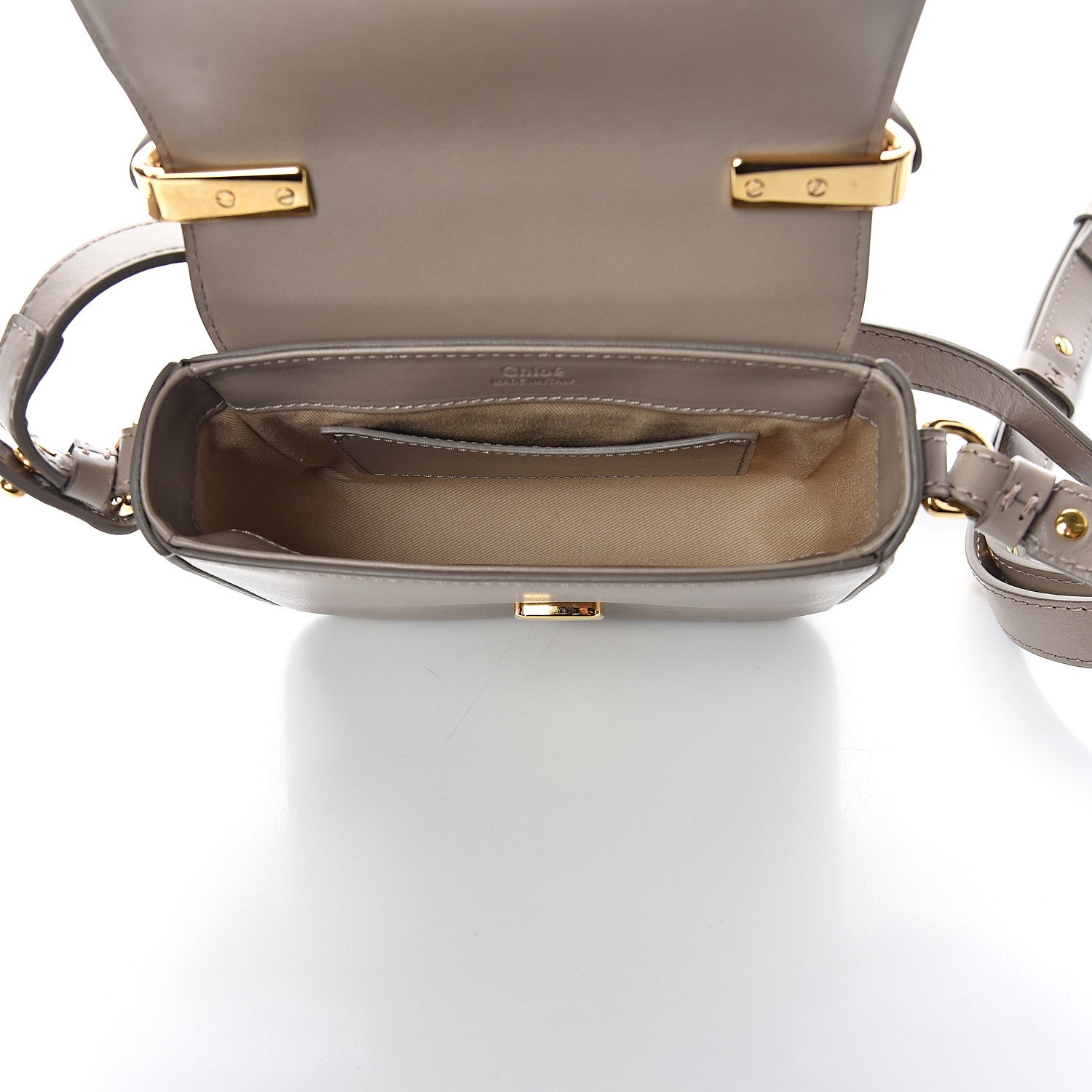 Chloe Shiny Calfskin Suede Mini C Double Carry Motty Grey 4 of 7
