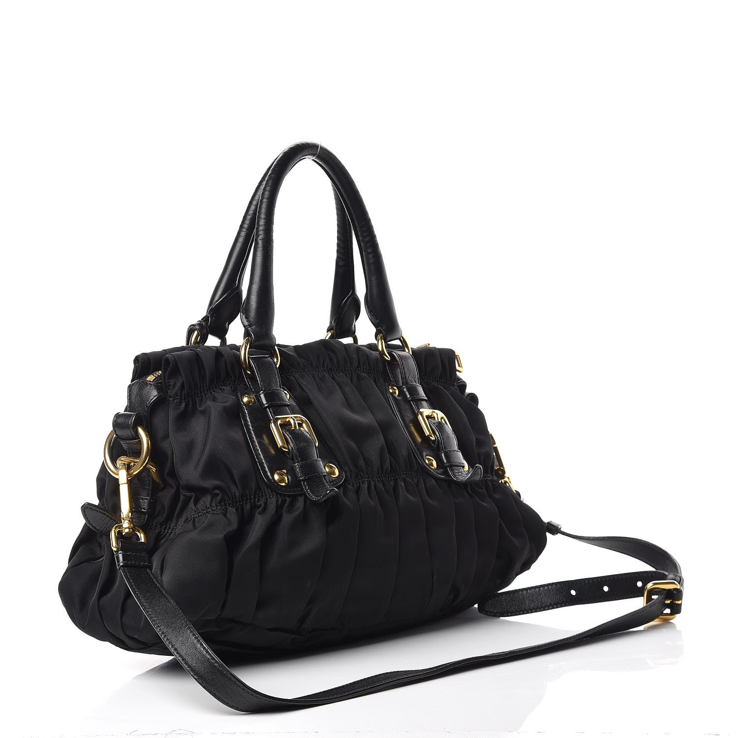 Prada Tessuto Nylon Gaufre Shopping Satchel Black 3 of 16