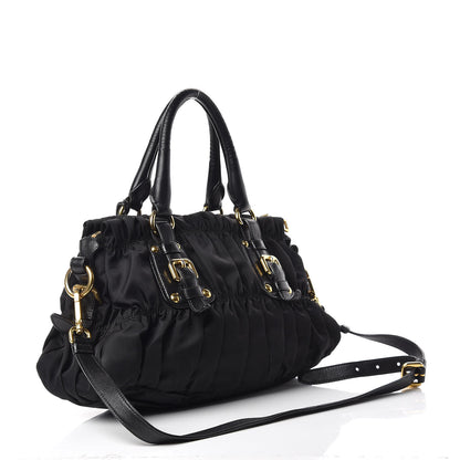 Prada Tessuto Nylon Gaufre Shopping Satchel Black 3 of 16