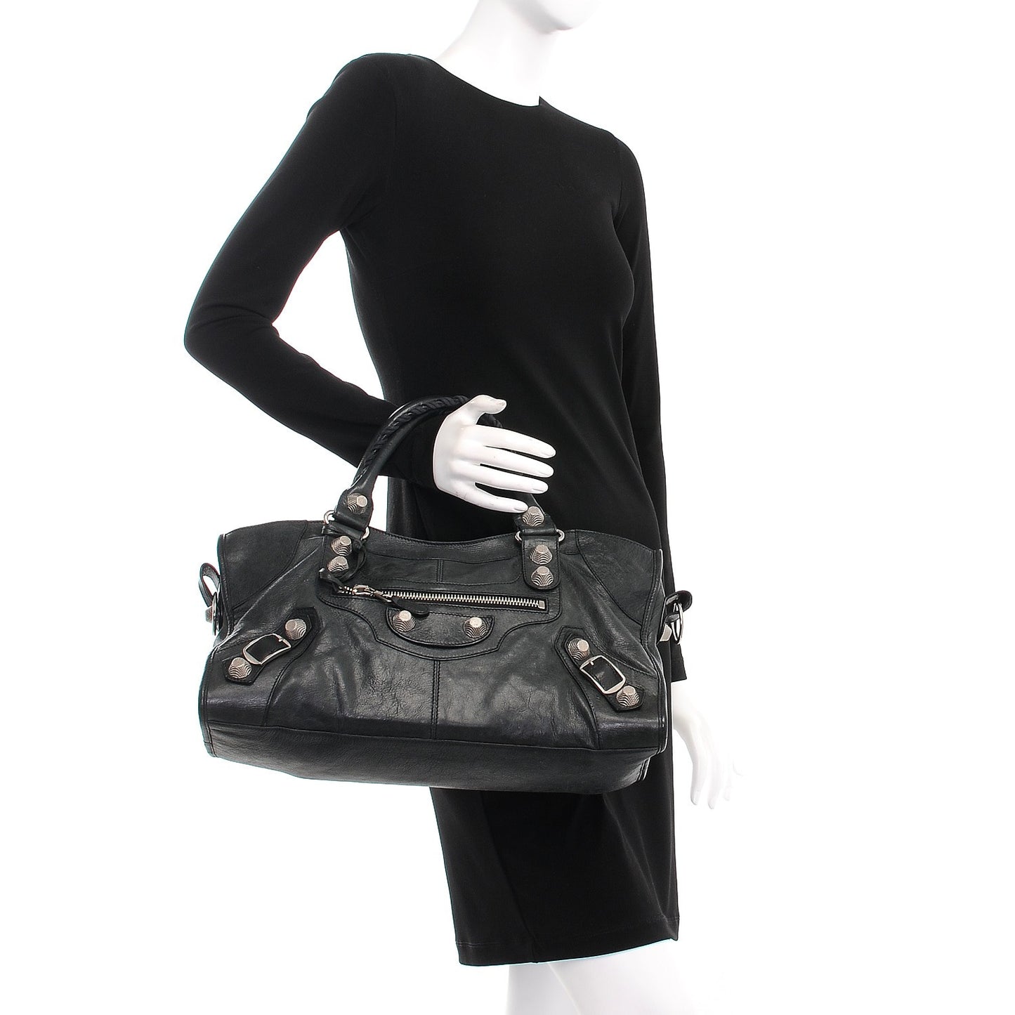 Agneau Giant 21 Silver Hardware Part Time Black