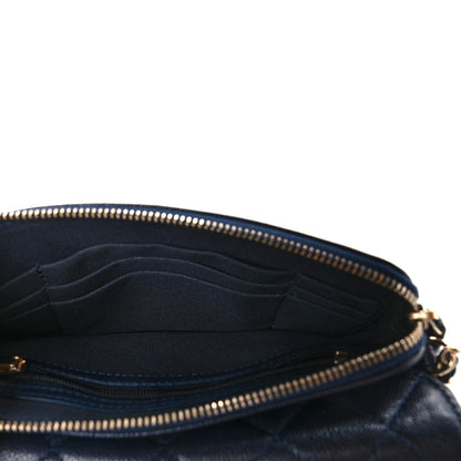 Chanel Caviar Quilted Flap Phone Holder With Chain Navy 6 of 12