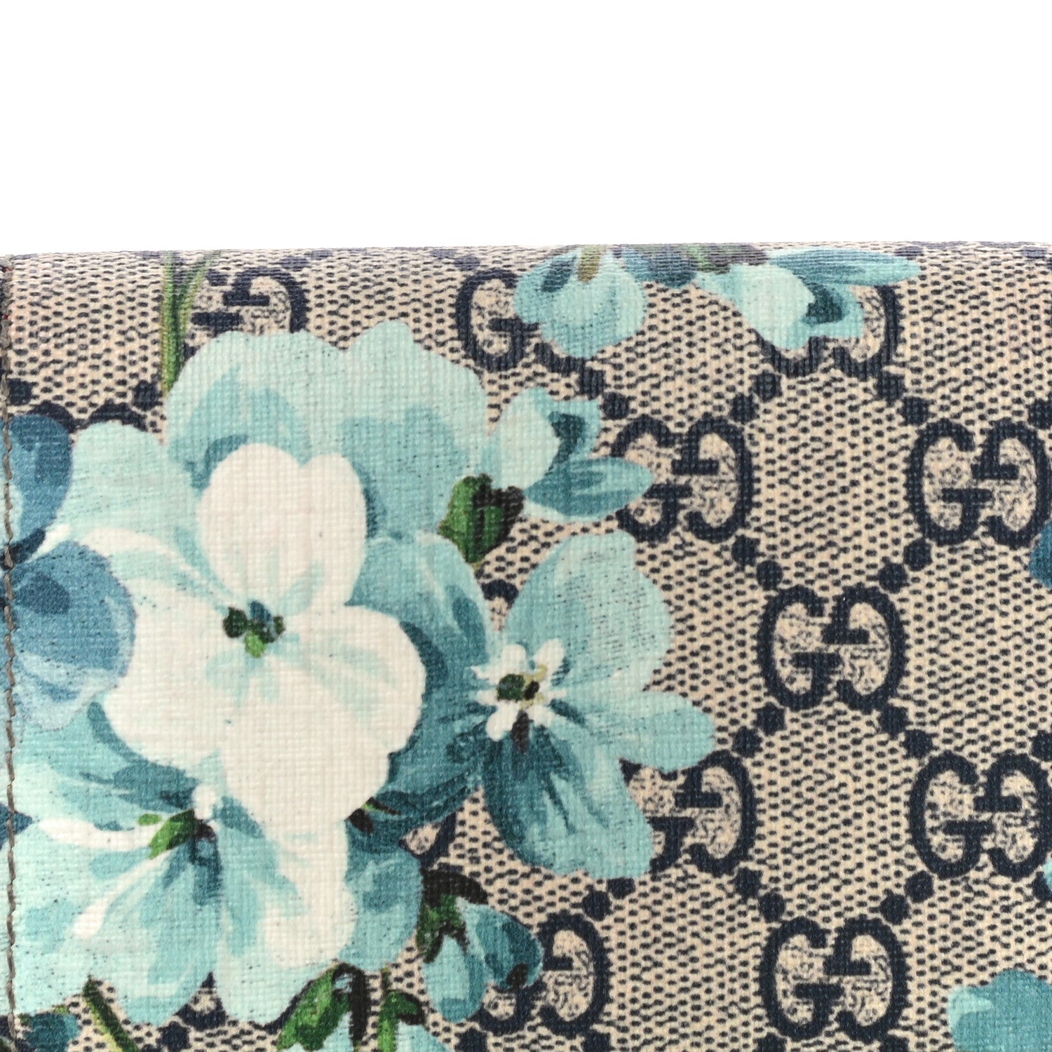 Gucci GG Supreme Monogram Blooms Card Case Beige Blue Navy Hibiscus Red 8 of 14