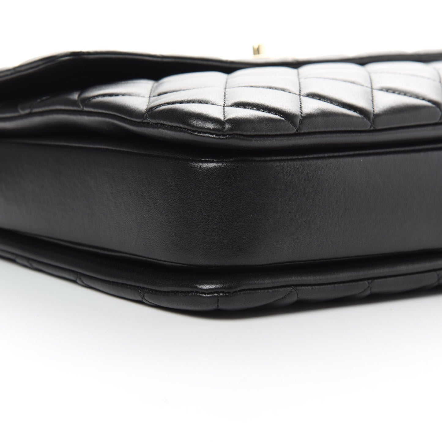Lambskin Quilted Large Trendy CC Dual Handle Flap Bag Black