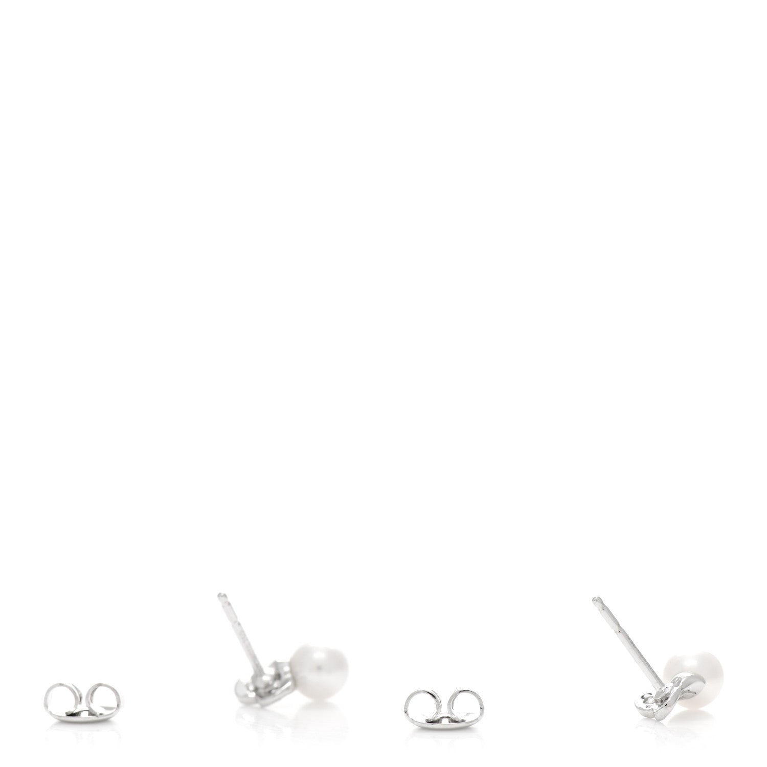 Mikimoto 18K White Gold Diamond Akoya Pearl 5mm Heart Earrings 3 of 5