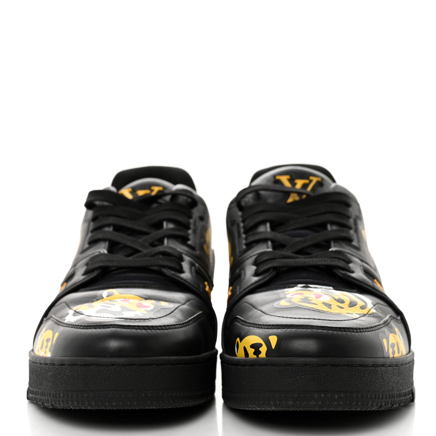 Louis Vuitton x NIGO Calfskin Printed LV Trainer Sneaker 9 Black 2 of 8