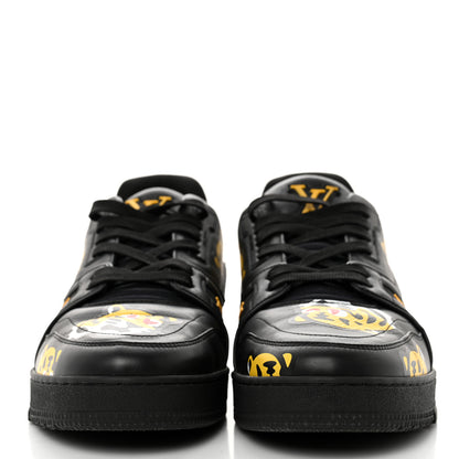 Louis Vuitton x NIGO Calfskin Printed LV Trainer Sneaker 9 Black 2 of 8