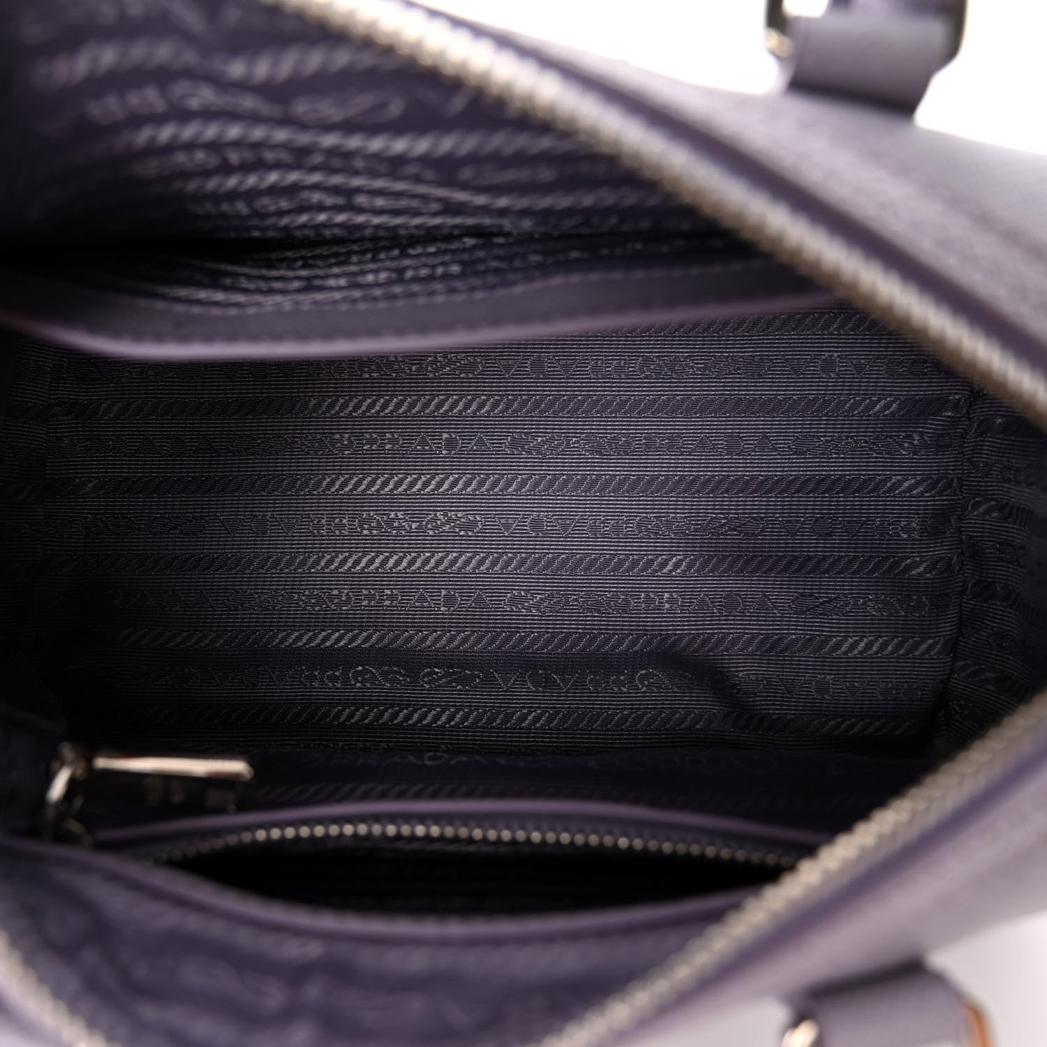 Prada Saffiano Lux Top Handle Crossbody Bag Glicine 5 of 10