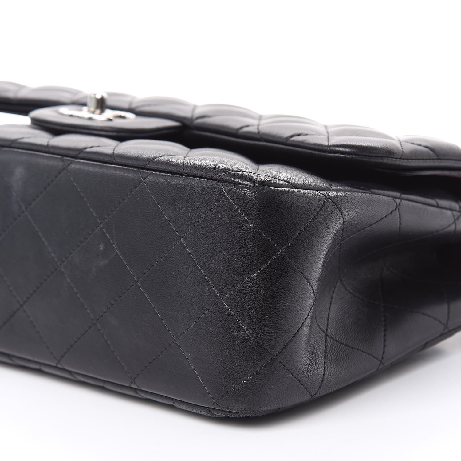 Chanel Lambskin Quilted Jumbo Double Flap Black 11 of 17