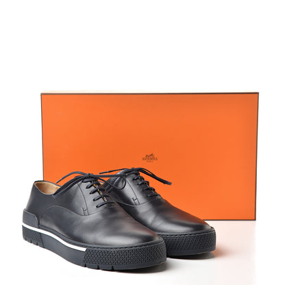 Hermes Calfskin Mens Saxo Oxford 41 Marine 12 of 12
