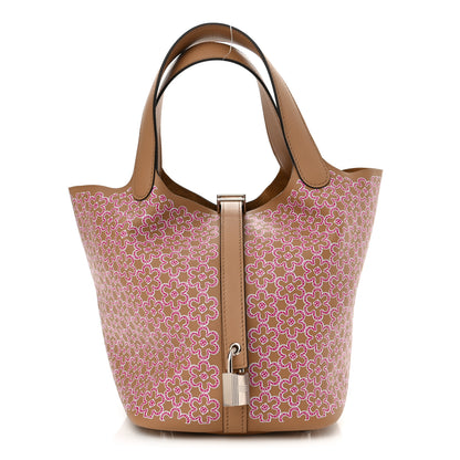 Hermes Swift Lucky Daisy Picotin Lock 18 PM Chai Rose White 1 of 9