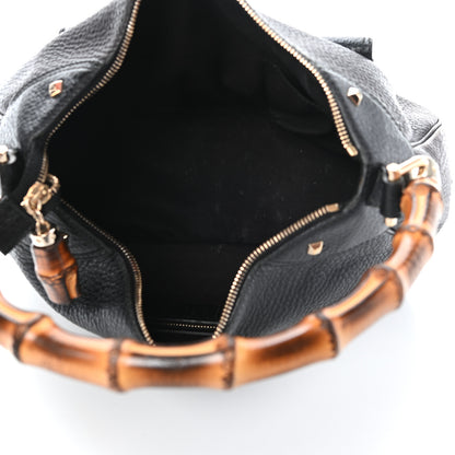 Gucci Calfskin Bamboo Top Handle Bag Black 5 of 9
