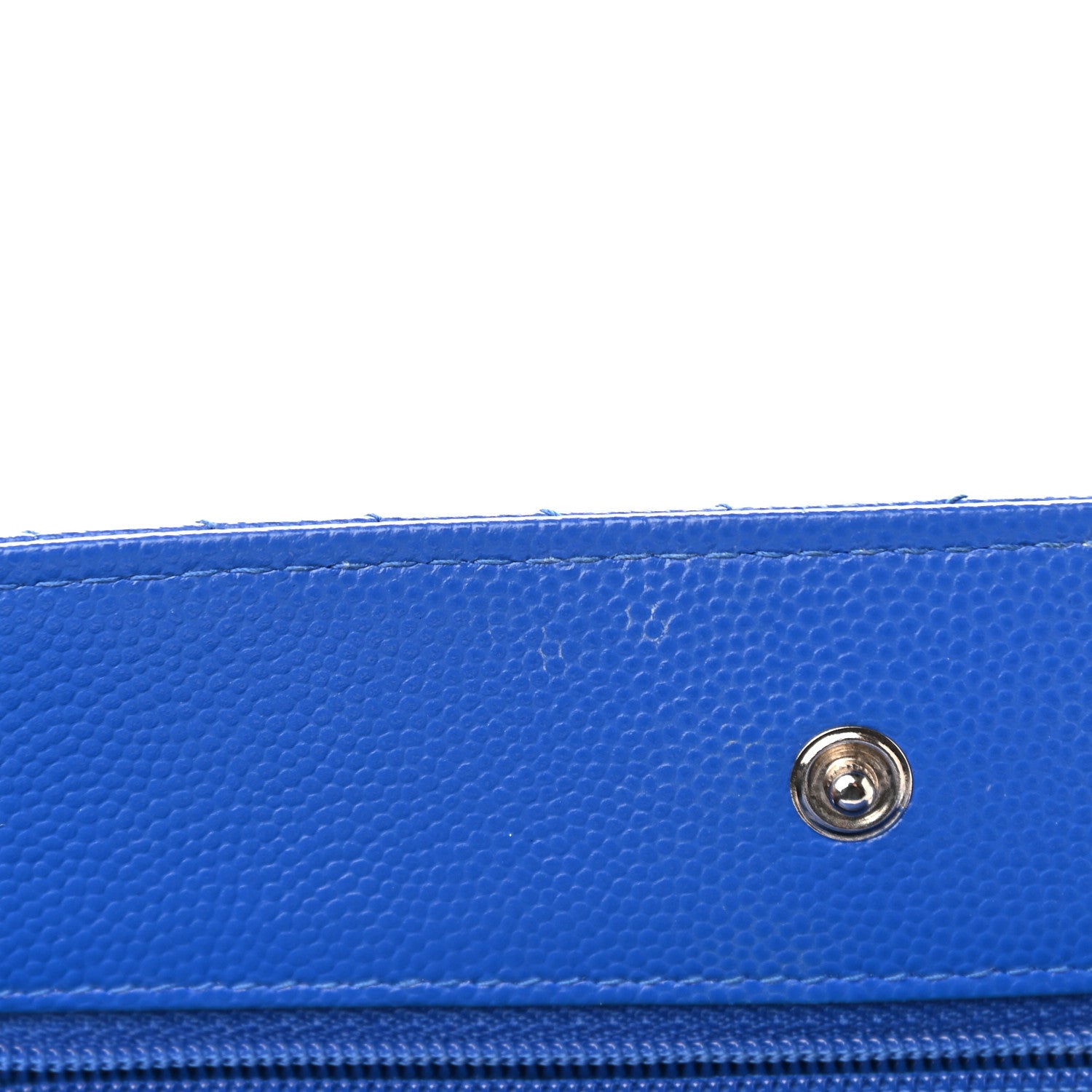Chanel Caviar Chevron Quilted Wallet On Chain WOC Bright Blue 7 of 12