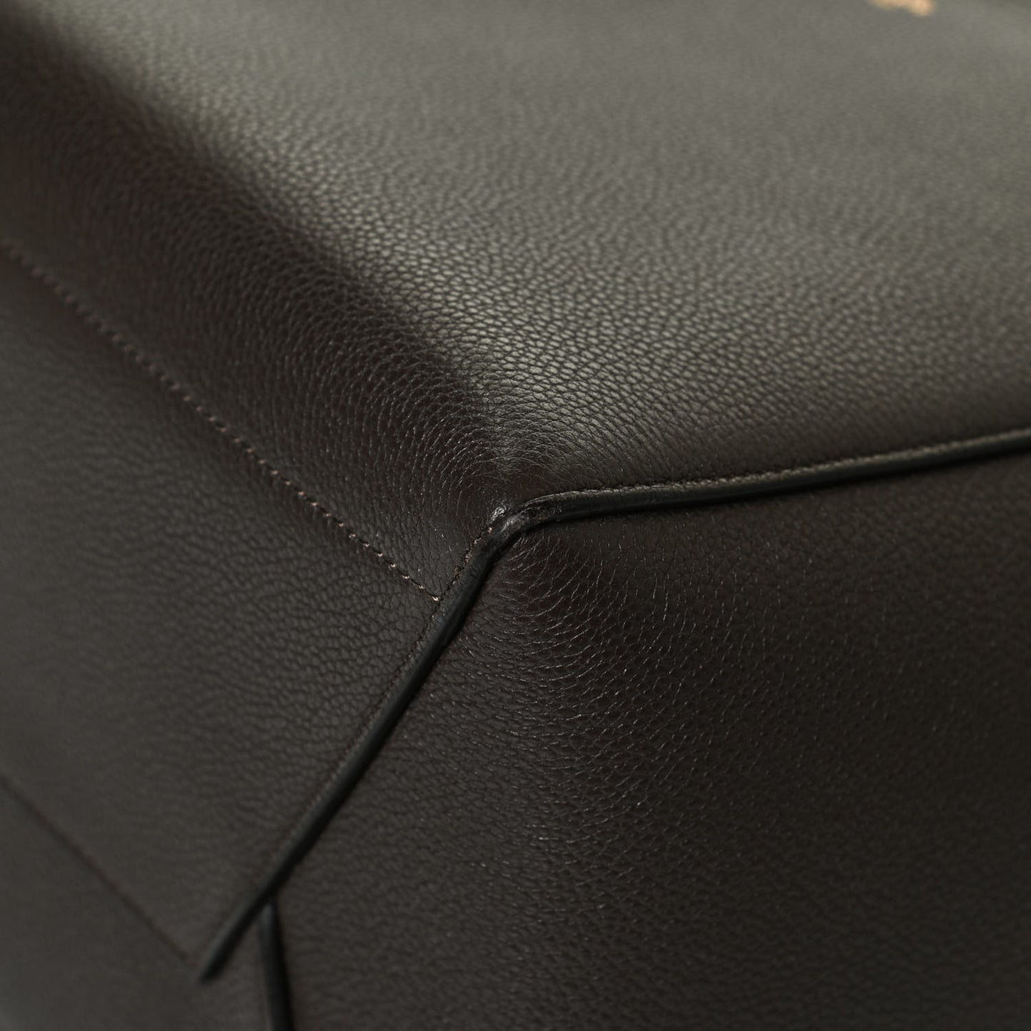 Soft Grained Calfskin Sangle Bucket Bag Brown