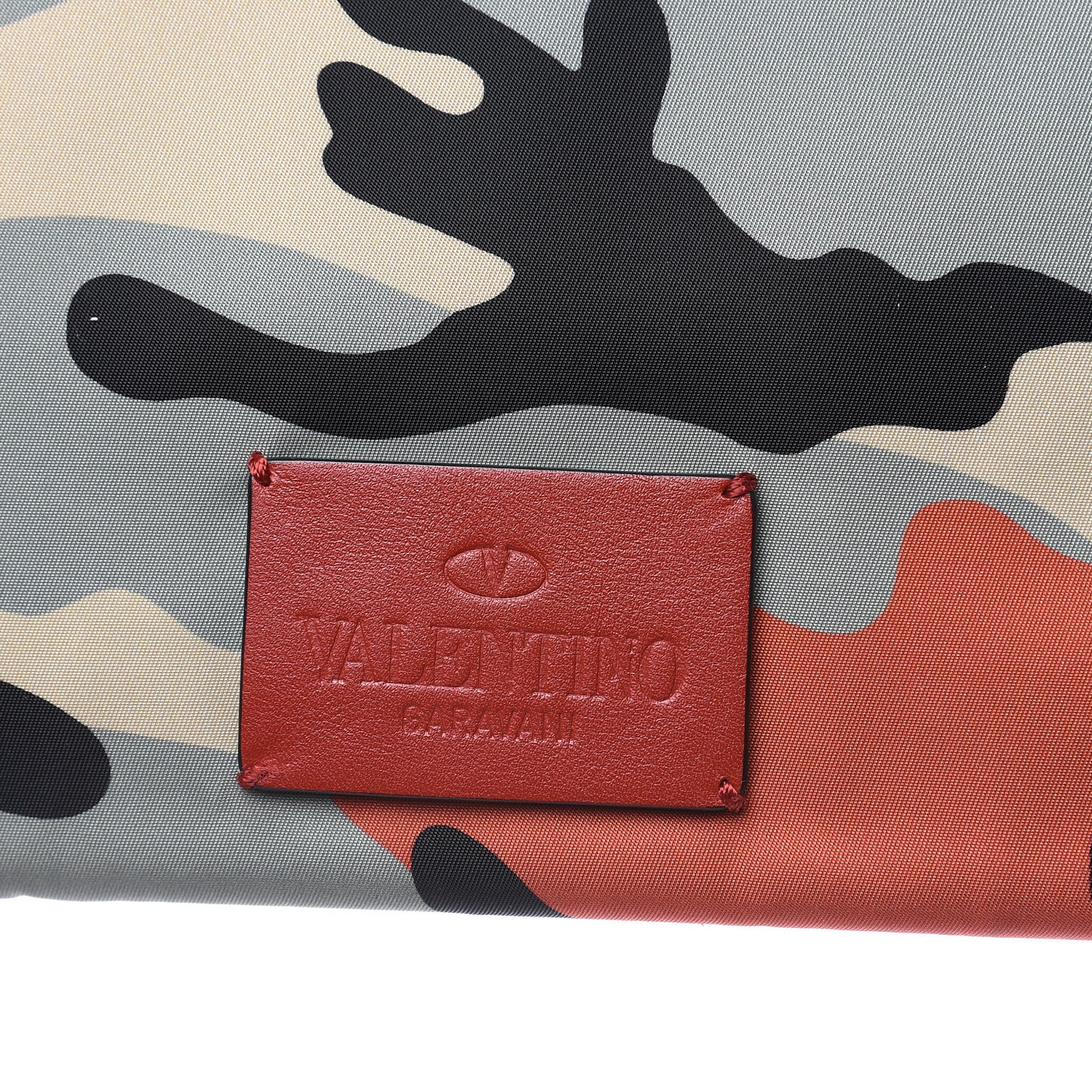 Nylon Camouflage Rockstud Zip Pouch Multicolor