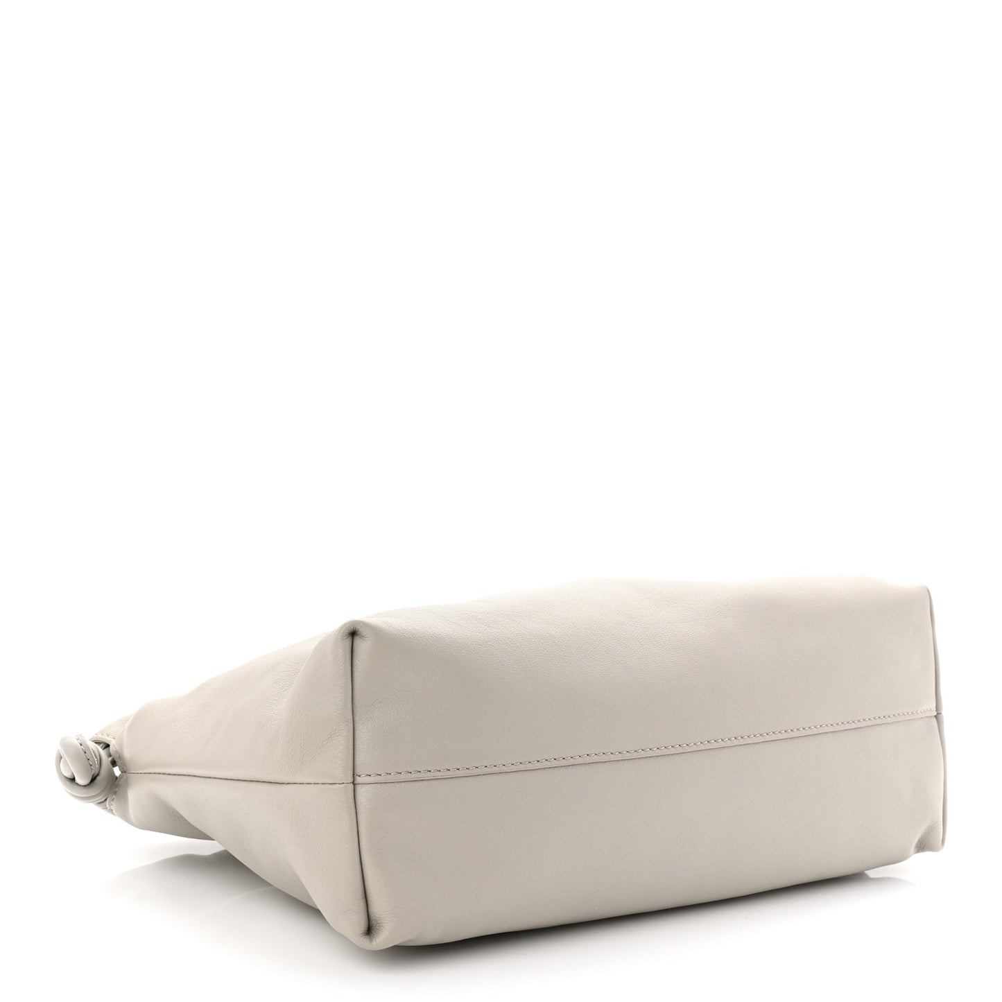 Mellow Nappa Donut Chain Medium Flamenco Knot Clutch Shell Grey
