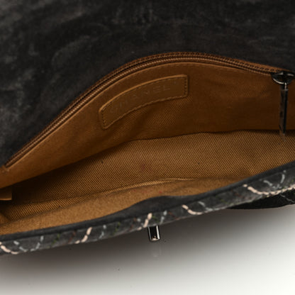 Chanel Suede Stitched Medium Saltire Single Flap Grey 5 of 9