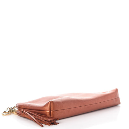 Gucci Metallic Pebbled Calfskin Tassel Clutch Orange 4 of 9