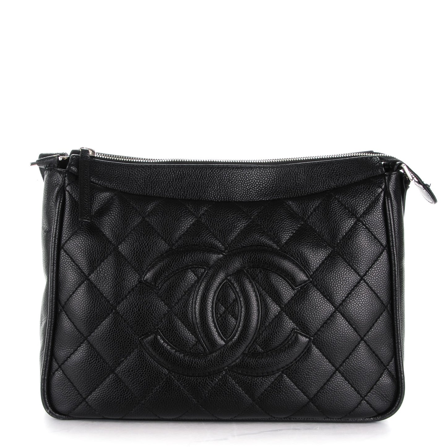 Caviar Quilted CC Hobo Black