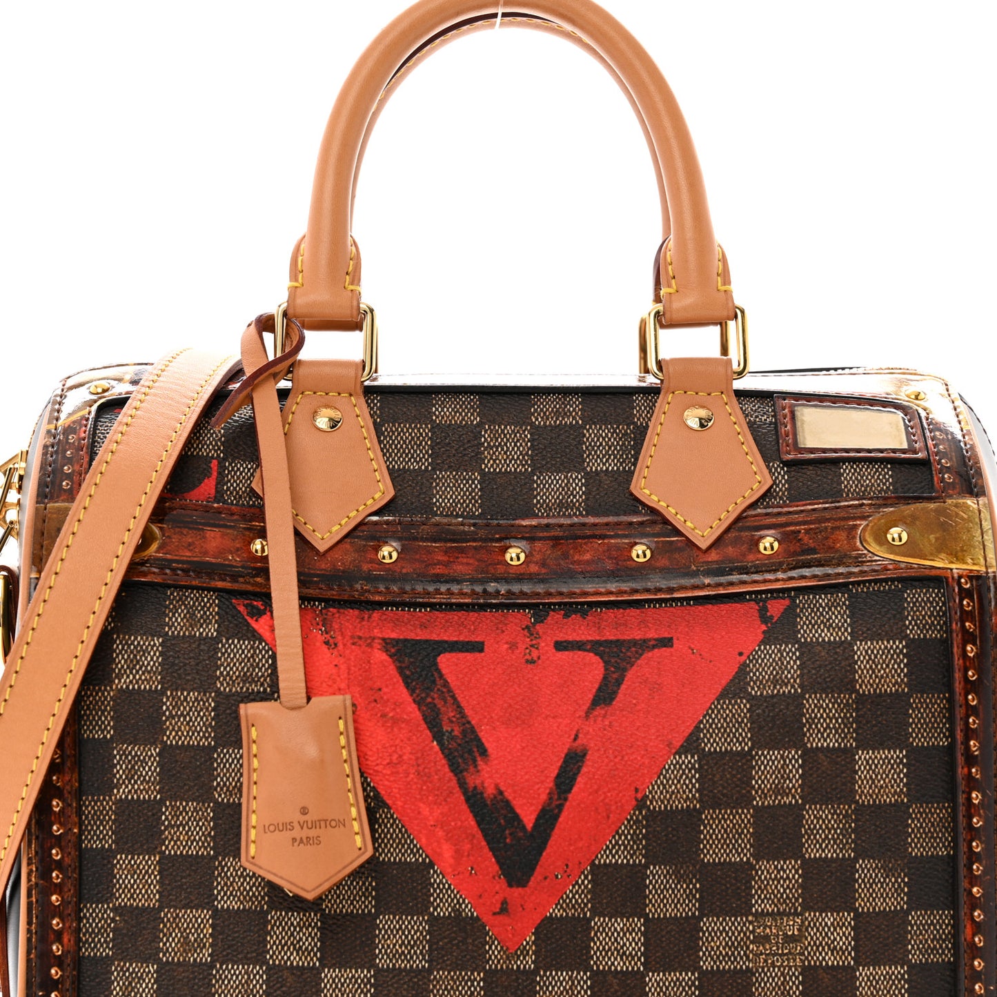Transformed Damier Ebene Time Trunk Speedy Bandouliere 25 Black