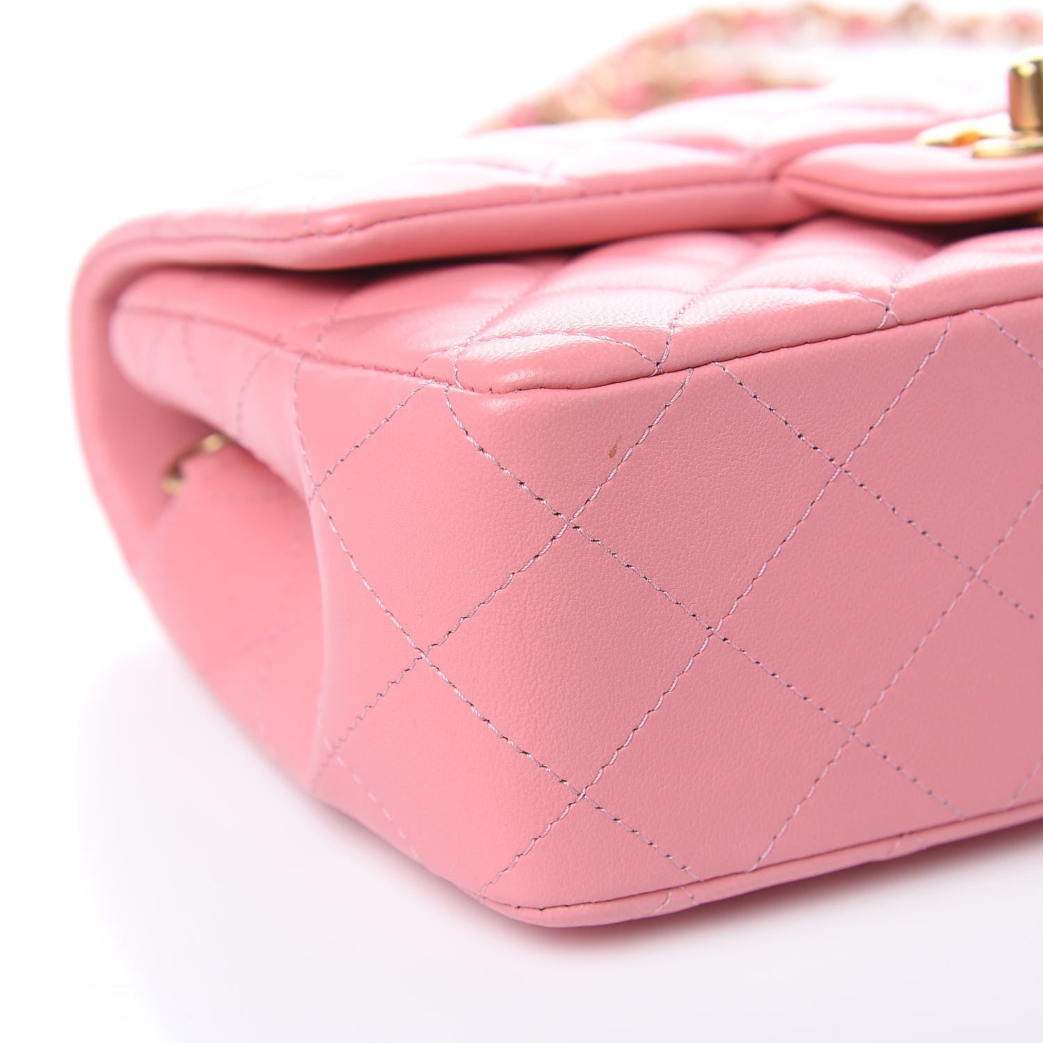 Chanel Lambskin Quilted Mini Rectangular Flap Pink 9 of 13