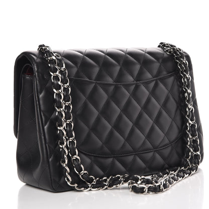 Chanel Lambskin Quilted Jumbo Double Flap Black 3 of 8