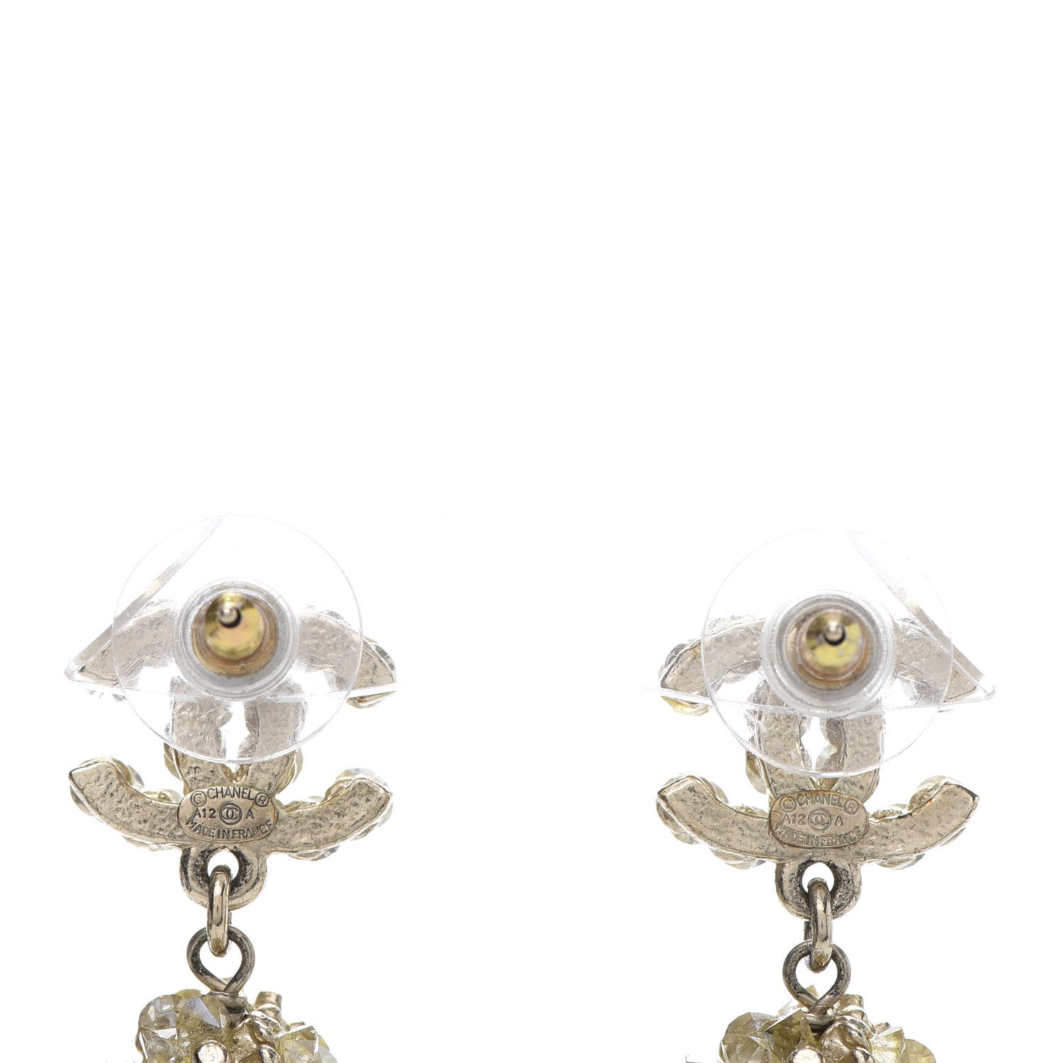 Chanel Crystal CC Dangle Earrings Gold 3 of 7