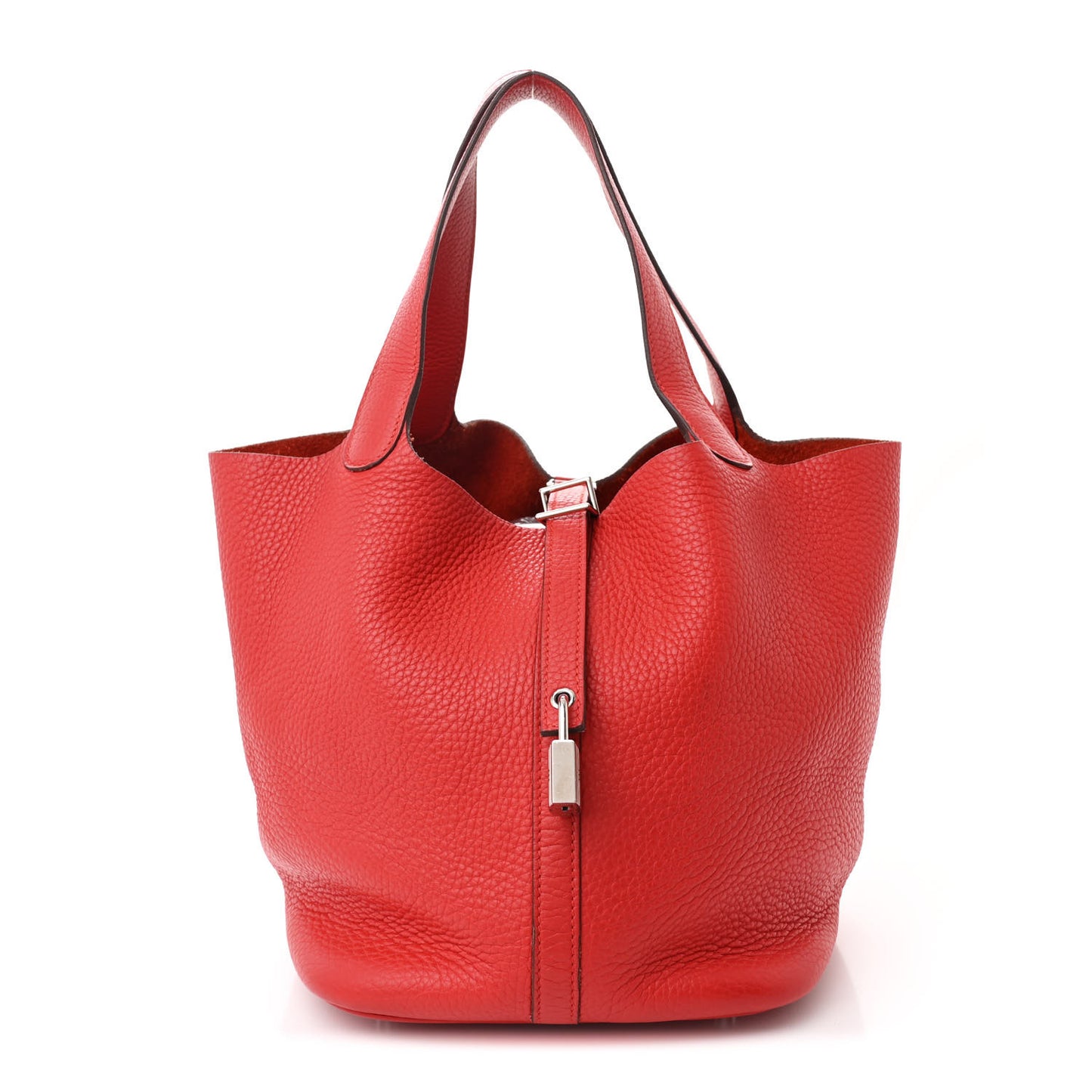 Taurillon Clemence Picotin Lock 22 MM Rouge Casaque