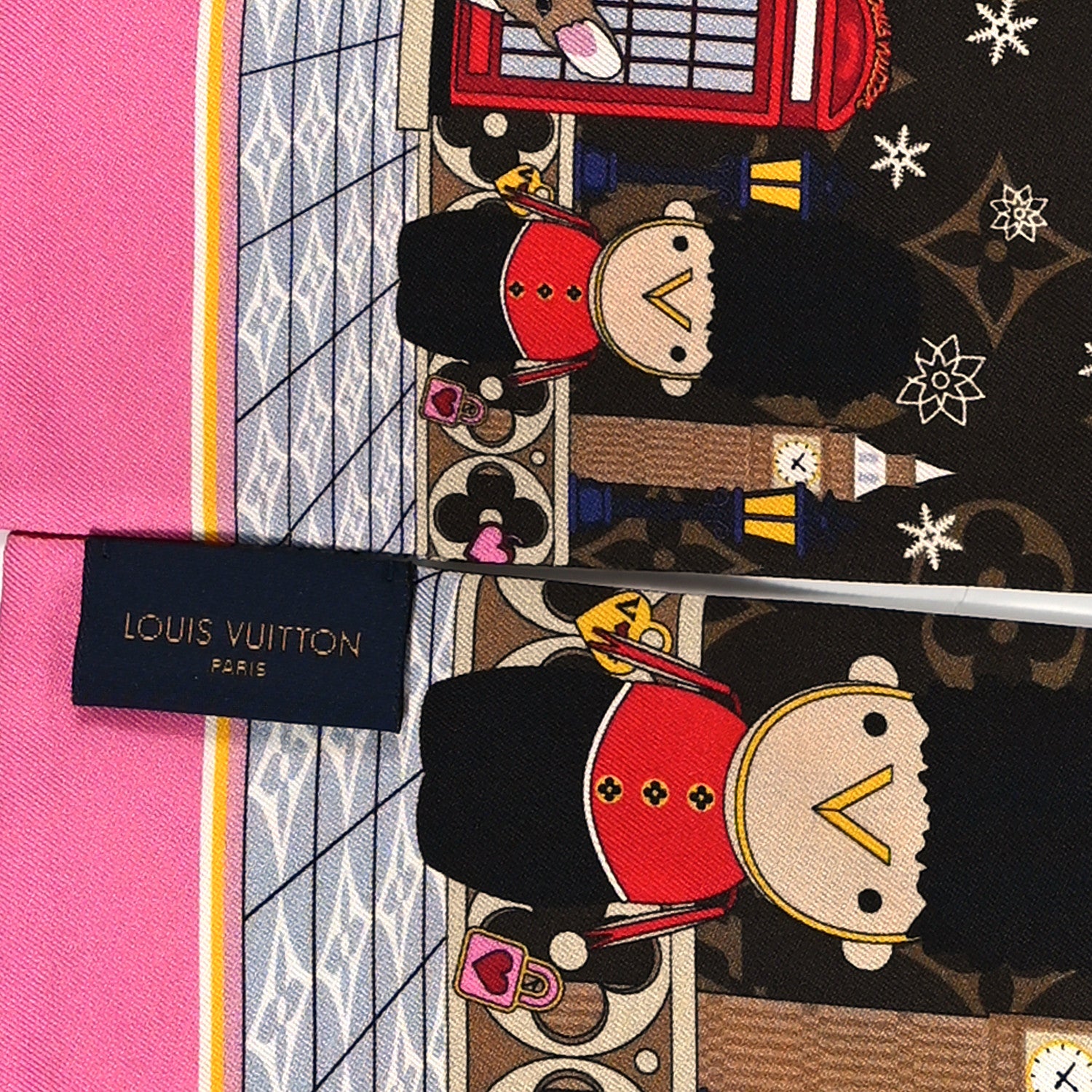 Louis Vuitton Silk Monogram 2021 London Christmas Animation Bandeau Marron 3 of 4