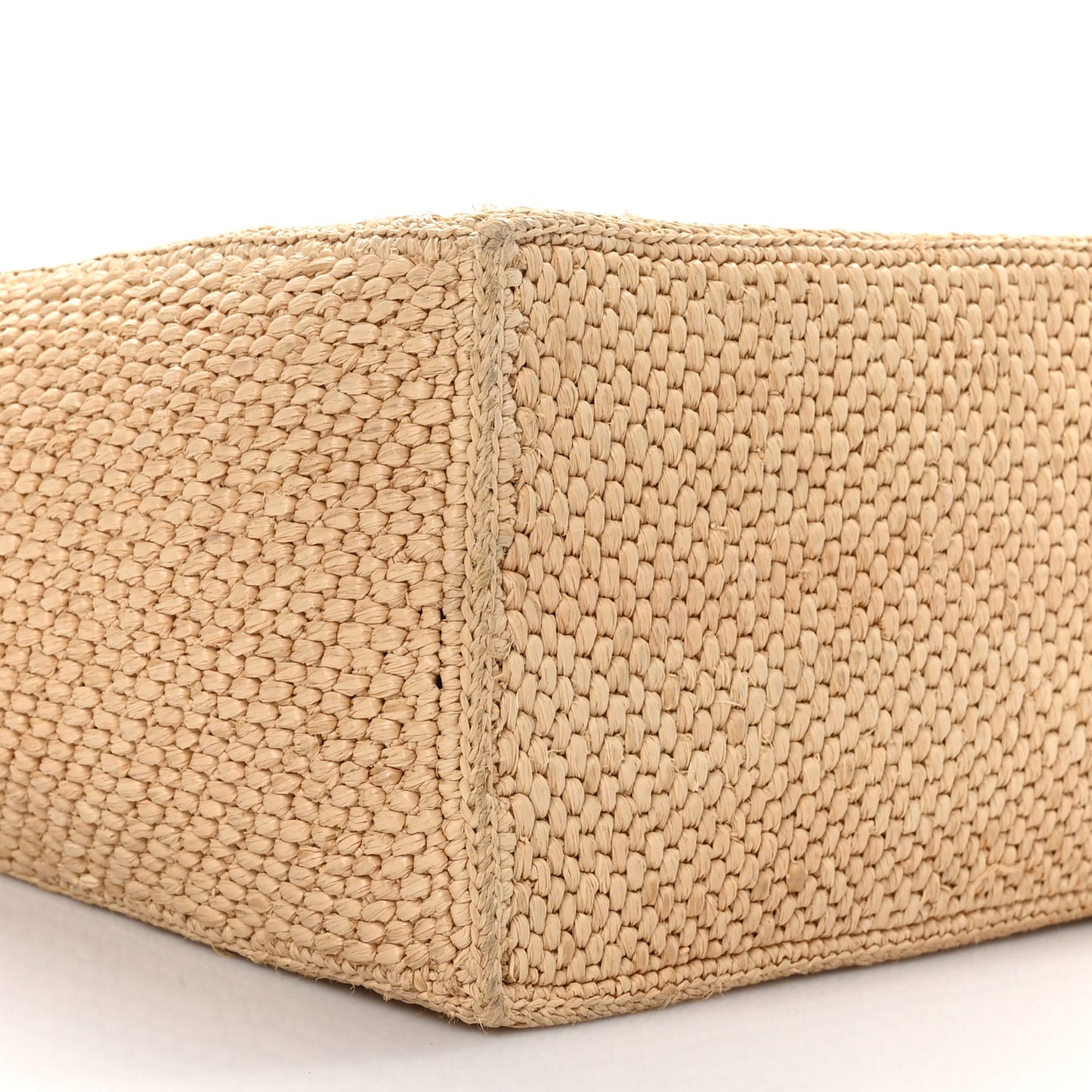 Raffia Medium Paula's Ibiza Logo Tote Natural Tan