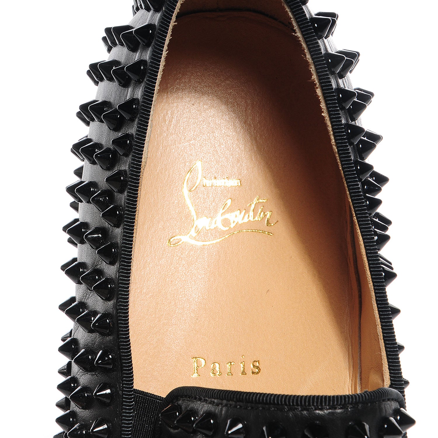 Christian Louboutin Mens Calfskin Spikes Roller Boat Flat 45 Black 8 of 8