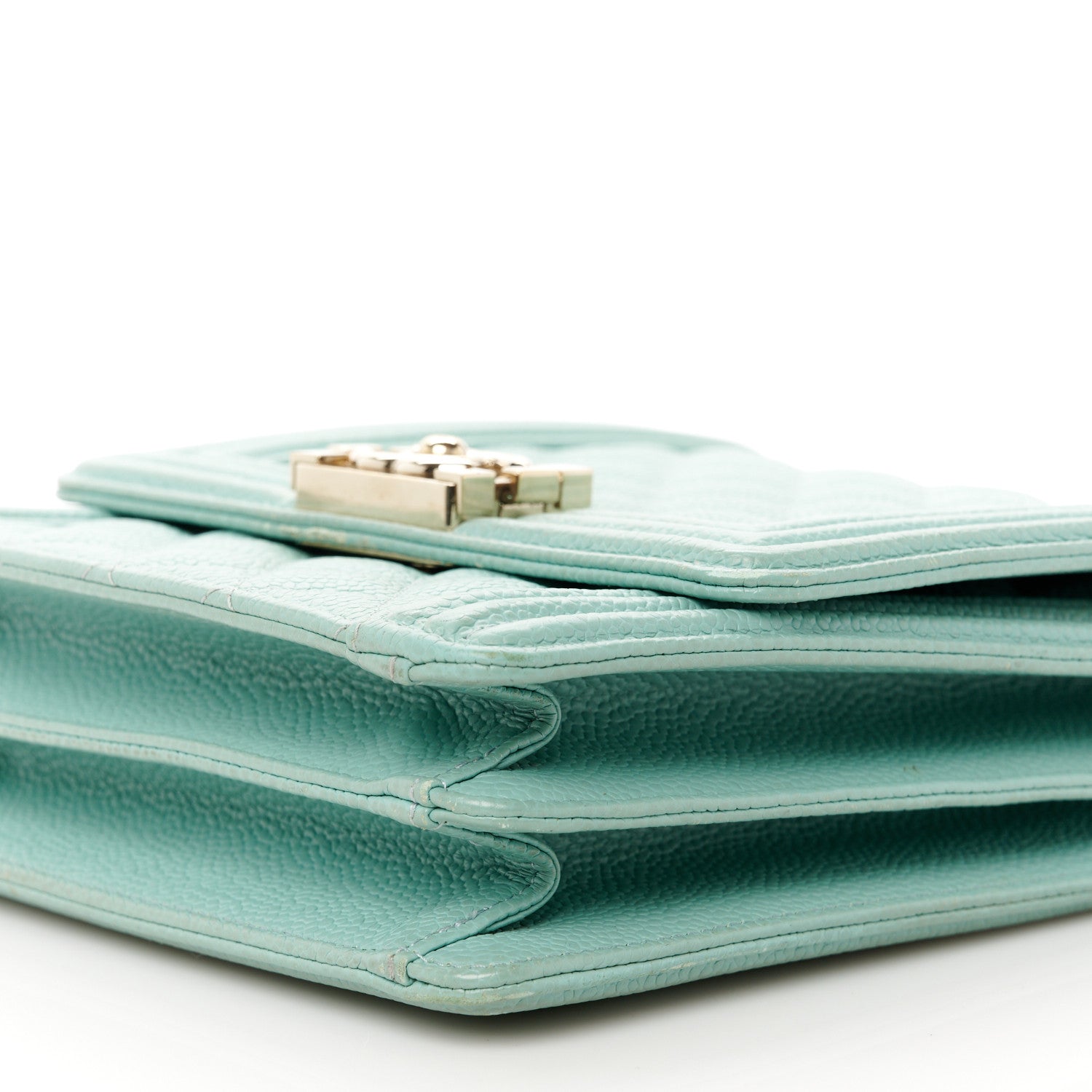 Chanel Caviar Quilted North South Boy Flap Light Blue 10 of 10