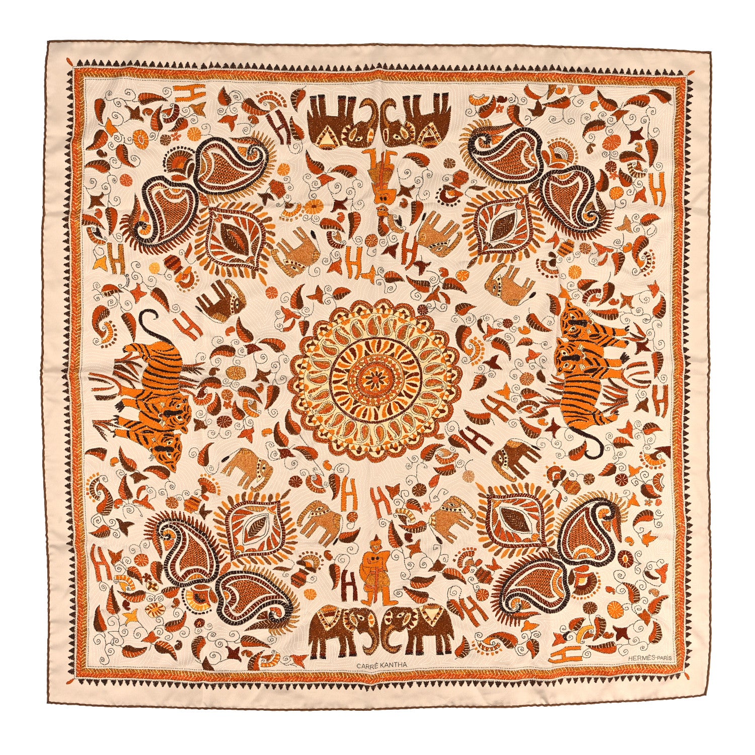 Hermes Silk Carre Kantha Scarf 90 1 of 3