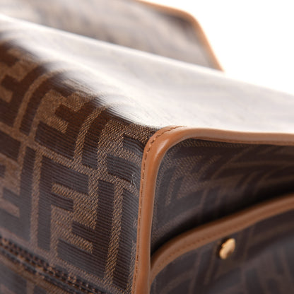 Fendi Glazed Fabric Vitello Century FF 1974 Stamp Patch Medium Peekaboo Defender Cover Mogano Panna Caramello 13 of 16