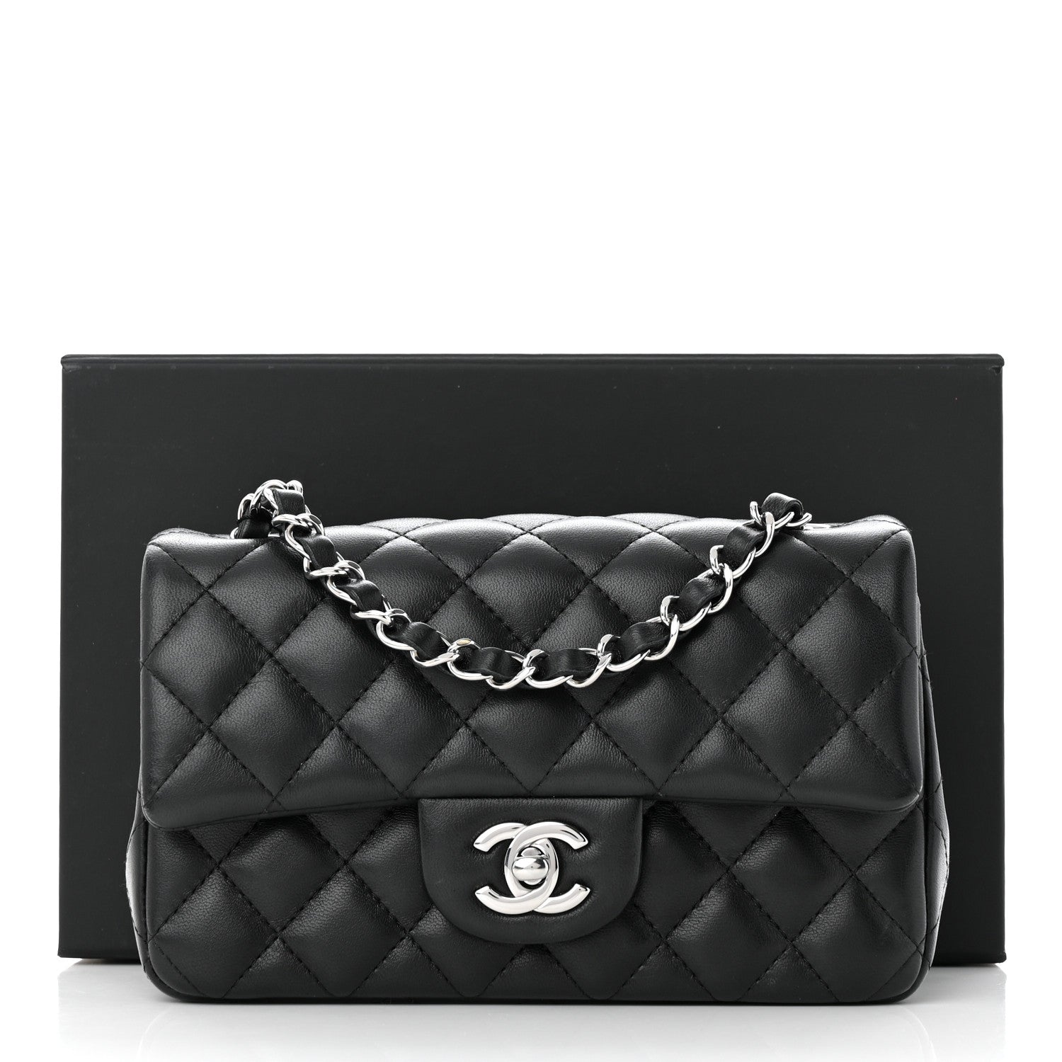 Chanel Lambskin Quilted Mini Rectangular Flap Black 11 of 11